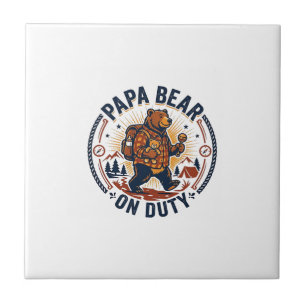 Vatertag Papa Bär Im Dienst Shirt Lustiges Tier Da Fliese
