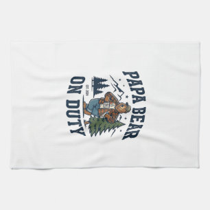Vatertag Papa Bär Im Dienst Shirt Lustiges Tier Da Geschirrtuch