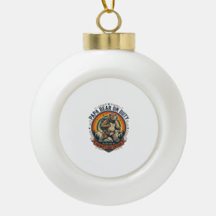 Vatertag Papa Bär Im Dienst Shirt Lustiges Tier Da Keramik Kugel-Ornament