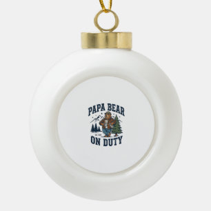 Vatertag Papa Bär Im Dienst Shirt Lustiges Tier Da Keramik Kugel-Ornament