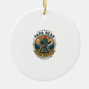 Vatertag Papa Bär Im Dienst Shirt Lustiges Tier Da Keramik Ornament