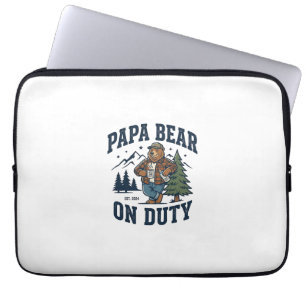 Vatertag Papa Bär Im Dienst Shirt Lustiges Tier Da Laptopschutzhülle