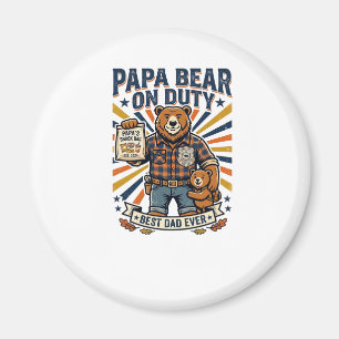 Vatertag Papa Bär Im Dienst Shirt Lustiges Tier Da Magnet