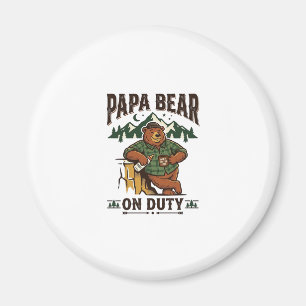 Vatertag Papa Bär Im Dienst Shirt Lustiges Tier Da Magnet