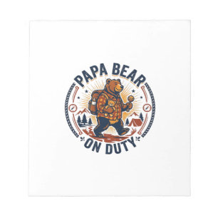 Vatertag Papa Bär Im Dienst Shirt Lustiges Tier Da Notizblock