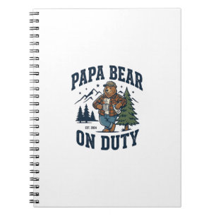 Vatertag Papa Bär Im Dienst Shirt Lustiges Tier Da Notizblock