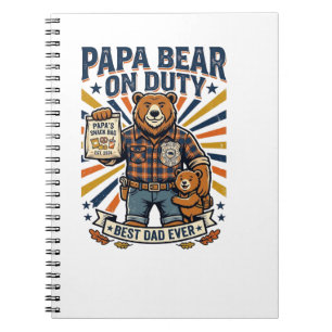 Vatertag Papa Bär Im Dienst Shirt Lustiges Tier Da Notizblock