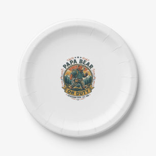 Vatertag Papa Bär Im Dienst Shirt Lustiges Tier Da Pappteller
