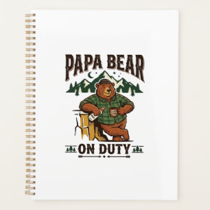 Vatertag Papa Bär Im Dienst Shirt Lustiges Tier Da Planer