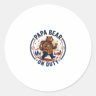 Vatertag Papa Bär Im Dienst Shirt Lustiges Tier Da Runder Aufkleber