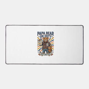 Vatertag Papa Bär Im Dienst Shirt Lustiges Tier Da Schreibtischunterlage
