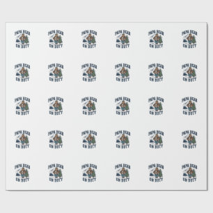 Vatertag Papa Bär Im Dienst Shirt Lustiges Tier Pa Geschenkpapier