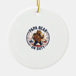 Vatertag Papa Bär Im Dienst Shirt Lustiges Tier Pa Keramik Ornament