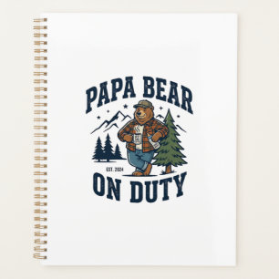 Vatertag Papa Bär Im Dienst Shirt Lustiges Tier Pa Planer