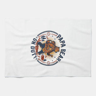 Vatertag Papa Bär Im Dienst Shirt Lustiges Tier Va Geschirrtuch