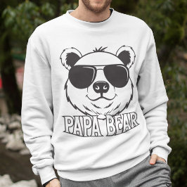 Vatertag | PaPa Bär | Schwarz-weiß modern Sweatshirt