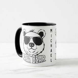Vatertag   PaPa Bär   SCHWARZ-WEISS   NAME Tasse