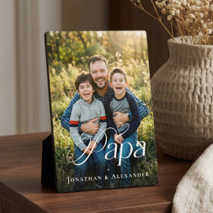 Vatertag Papa & Kinder Personalisiertes Fotogesche Fotoplatte