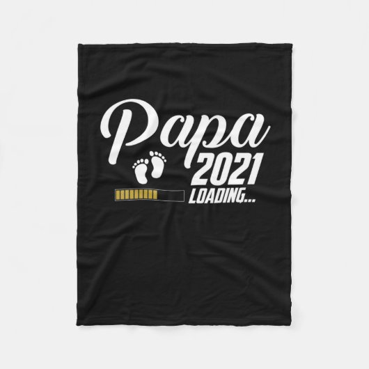 Vatertag | Papa Loading 2021 Erster Vater Fleecedecke (Vorderseite)