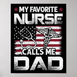 Vatertag Papa mein Lieblingskrankenpfleger nennt m Poster