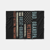 Vatertag Papa Opa Veteran Ur-Opa Fleecedecke (Vorderseite (Horizontal))