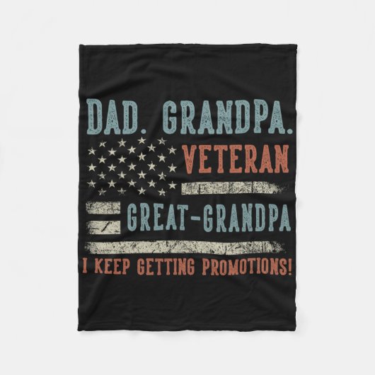 Vatertag Papa Opa Veteran Ur-Opa Fleecedecke (Vorderseite)