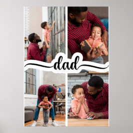 Vatertag Personalisiert 4 FotoCollage Poster