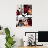 Vatertag Personalisiert 4 FotoCollage Poster (Heimbüro)