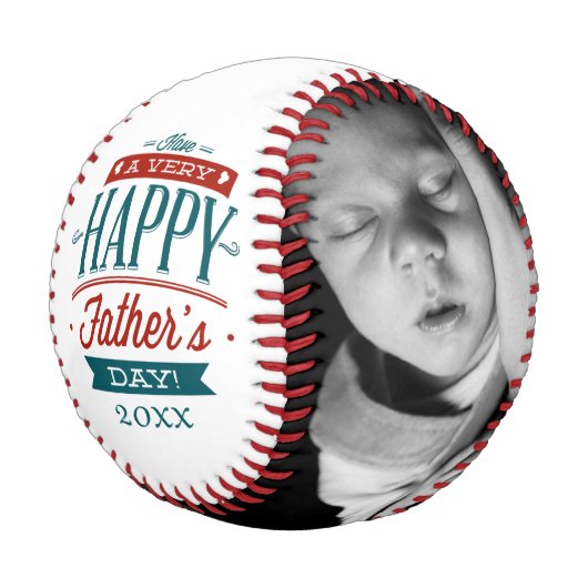 Vatertag Personalisiert Baseball (Schrägansicht)