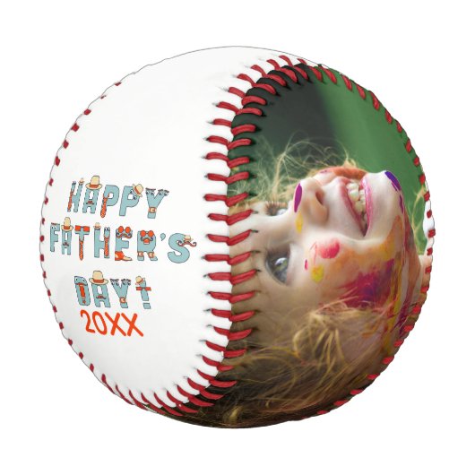 Vatertag Personalisiert Baseball (Schrägansicht)