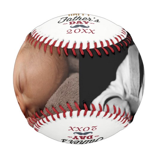 Vatertag Personalisiert einzigartig Baseball (Vorderseite)