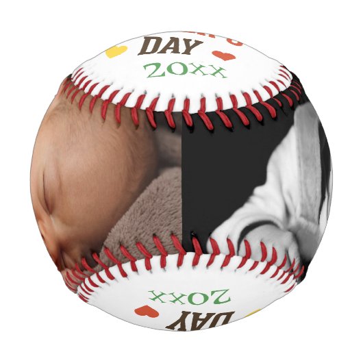 Vatertag Personalisiert farbenfroh Baseball (Vorderseite)