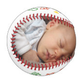 Vatertag Personalisiert farbenfroh Baseball (Vorderseite Links)