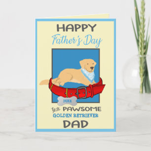 Vatertag Personalisiert vom Golden Retriever Dog Feiertagskarte