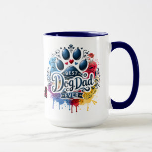 Vatertag Personalisiertes Datum/Bester Hund Papa W Tasse
