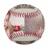 Vatertag Personalisiertes Foto Custom (grün) Baseball (Vorderseite)