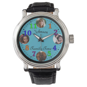 Vatertag Personalisiertes Foto der Familie modern Armbanduhr