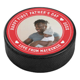 Vatertag Personalisiertes Foto und Text Eishockey Puck