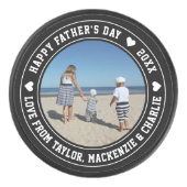 Vatertag Personalisiertes Foto und Text Eishockey Puck (Vorderseite)