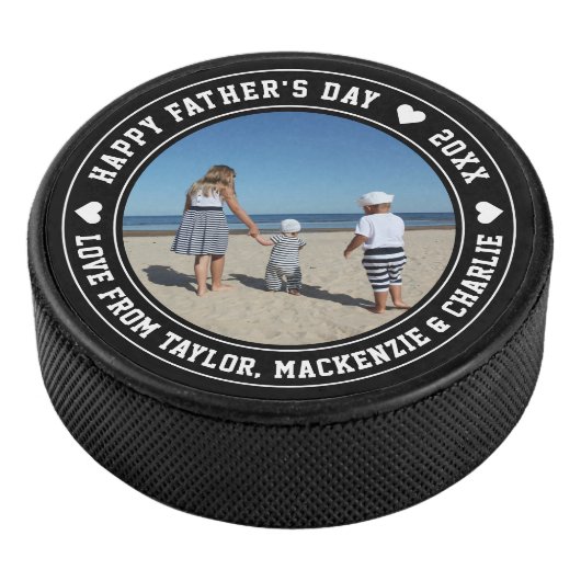Vatertag Personalisiertes Foto und Text Eishockey Puck (3/4)
