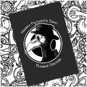 Vatertag Pest Ärztin Vogelmaske B/W Postkarte