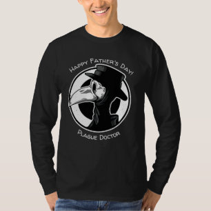 Vatertag Pest Ärztin Vogelmaske B/W Steampunk T-Shirt