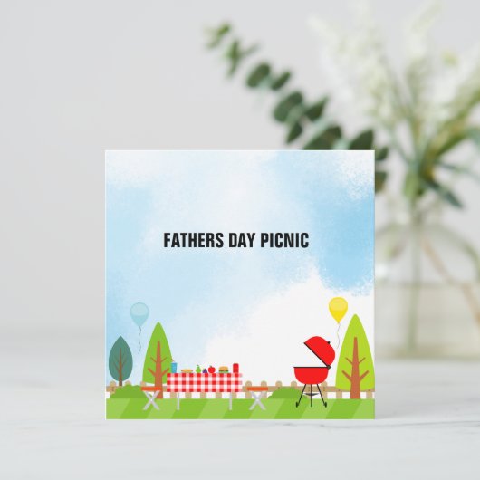 Vatertag Picnic Einladungskarte (Stehend Vorderseite)