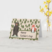 Vatertag Pine Tree Bären und Fuchs Karte (Gelbe Blume)