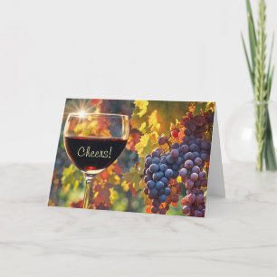 Vatertag Prost Wein und Trauben Feiertagskarte