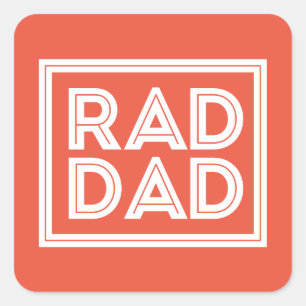 Vatertag - Rad Dad Quadratischer Aufkleber