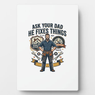 Vatertag Reparatur Papa Shirt Frag Deinen Papa Er  Fotoplatte