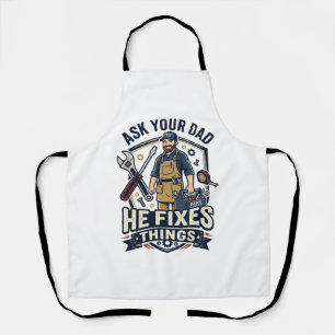 Vatertag Reparatur Papa Shirt Frag Deinen Papa Er Schürze