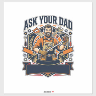 Vatertag Reparatur Papa T-Shirt Frag Deinen Papa E Aufkleber