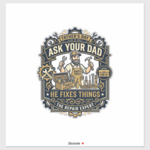 Vatertag Reparatur Papa T-Shirt Frag Deinen Papa E Aufkleber
